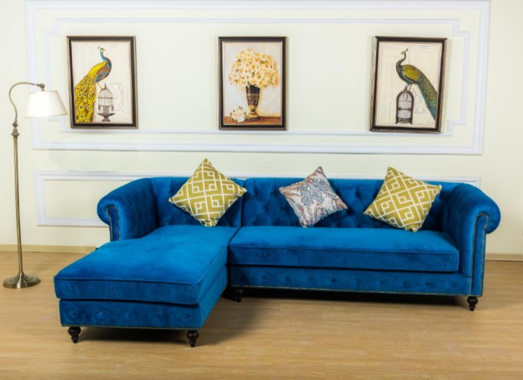 Miễn phí vận chuyển ánh sáng sang trọng Mỹ sofa vải nhung retro phòng khách châu Âu đơn giản Châu Âu tân cổ điển chút ba rửa - Ghế sô pha sofa giường thông minh