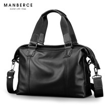 Mambos first layer cowhide mens bag soft leather handbag Leather cross section young mens crossbody shoulder bag travel bag