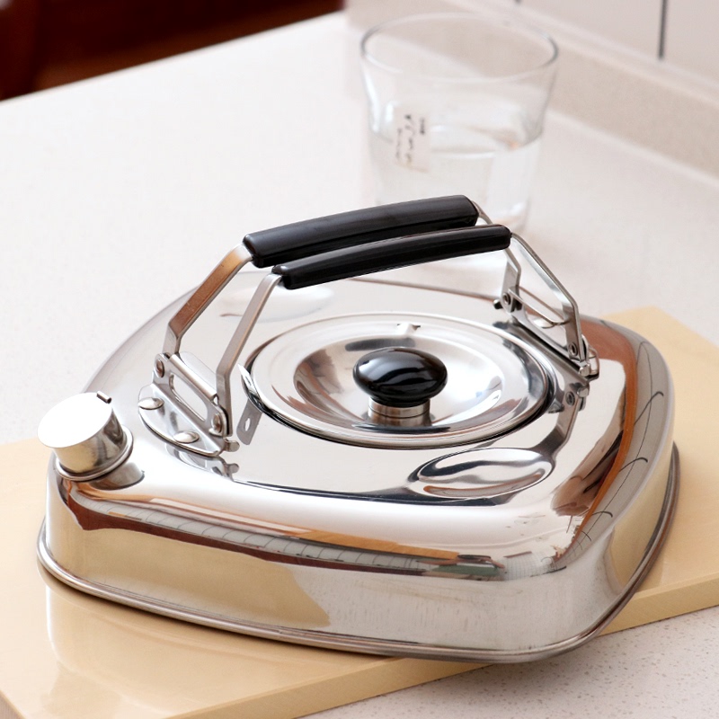 Japanese-Made Square Kettle Square Stainless Steel Kettle for Home Use, Gas Stove, Induction Cooker, Outdoor Portable Storage