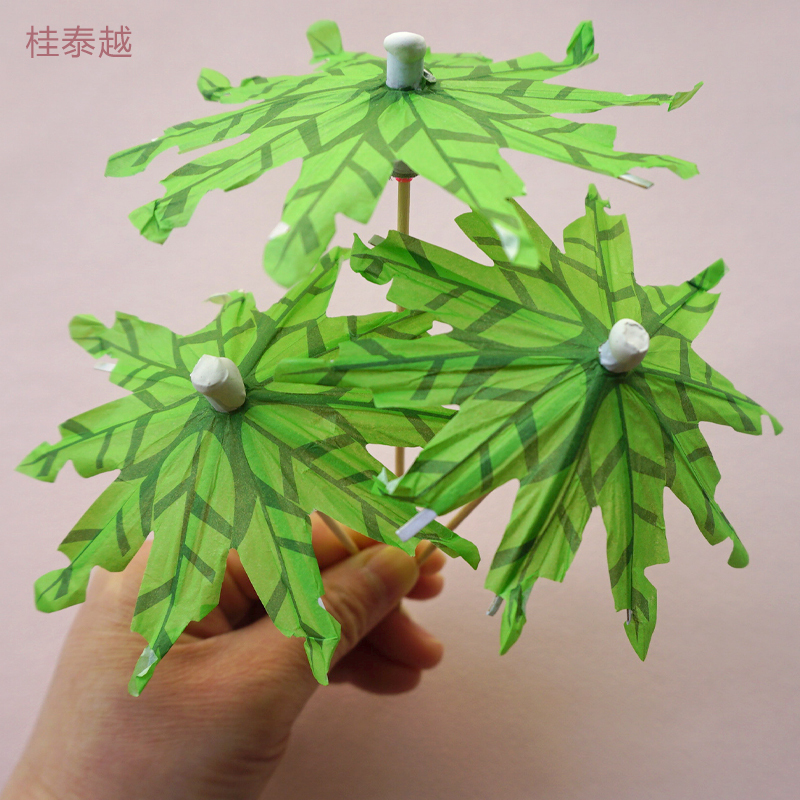 Coconut Tree Umbrella, Coconut Smoothie Umbrella, Thai Milk Tea Dessert Decoration Paper Umbrella, Catering Hainan Coconut Milk Tea Decoration Small Umbrella