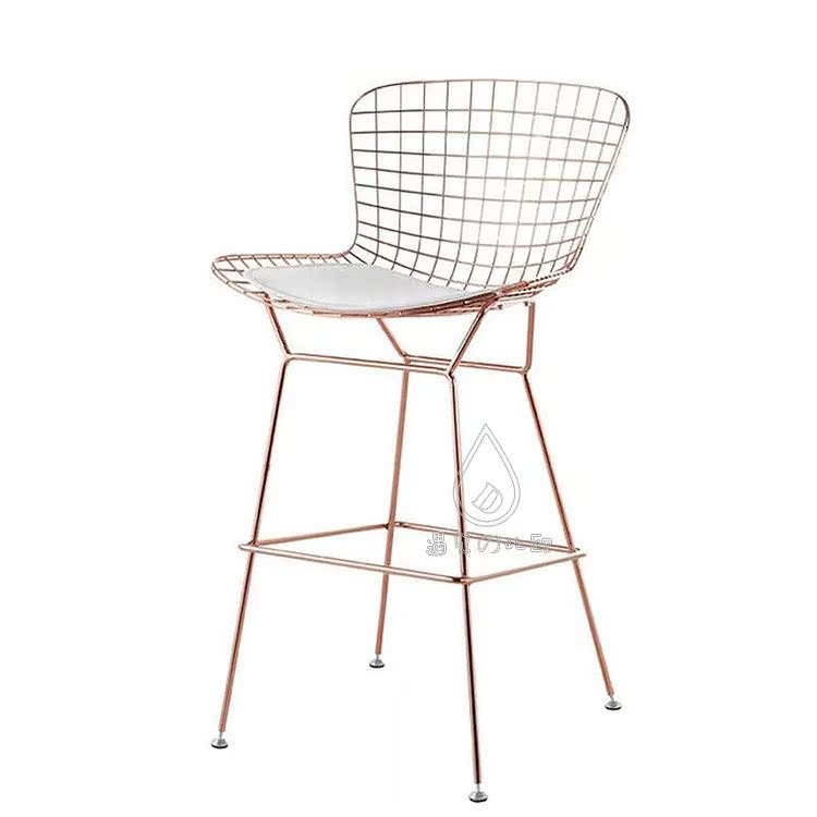 Ghế bar Bắc Âu cá tính dây ghế cao chân cà phê ghế vàng rỗng rèn sắt thanh phân sáng tạo thời trang đồ nội thất - Đồ nội thất thiết kế sofa văng