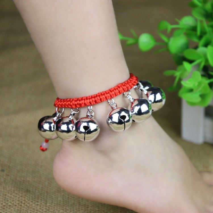 Bell foot chain with sound baby will ring the baby GuWind red rope kid's foot bell will ring not to drop color Child-Taobao