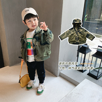 Monee Gtyel childrens clothing 2021 spring and autumn boys casual camouflage hooded windbreaker jacket foreign style tops