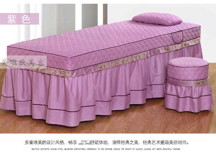 Tùy chỉnh màu rắn cao cấp cotton cotton beauty salon Châu Âu massage giường gội đầu bìa vẻ đẹp Hàn Quốc trải giường bốn mảnh