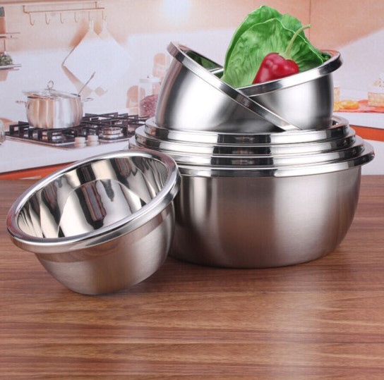 Qingchan Food grade 304 Stainless Steel Basin Beaten Egg Small Iron Basin Home And Kitchen Wash Vegetable Basin Grand Pelvis Bowl