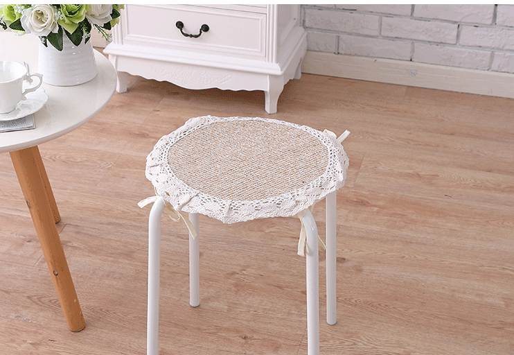 Vòng ghế đệm đệm mùa hè phần mỏng thở mùa vải ghế đệm ghế đệm với dây đai lanh - Ghế đệm / đệm Sofa thảm trải ghế sofa mùa hè