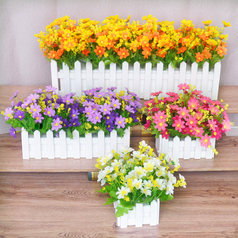 Plastic fake floral bouquet dried flower bouquet emulated plug-in art suit Living room home adornment Wood fence Furnishing Pendulum