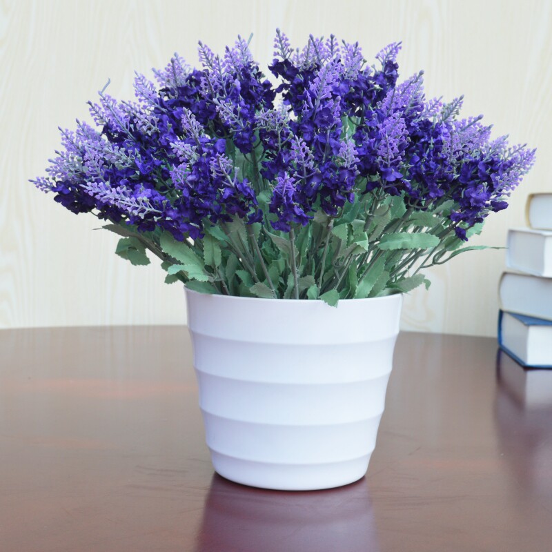 Emulated floral lavender fake flower plant suit home living room dining room table decoration pendulum decoration plastic flower and grass potted furnishing