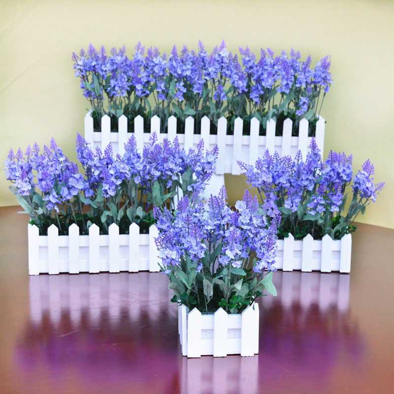 Simulation Flowers Lavender Grass Fake Flower Fence Flower Emulation Plant Suit Silk Bouquet House room Room Potted Plant