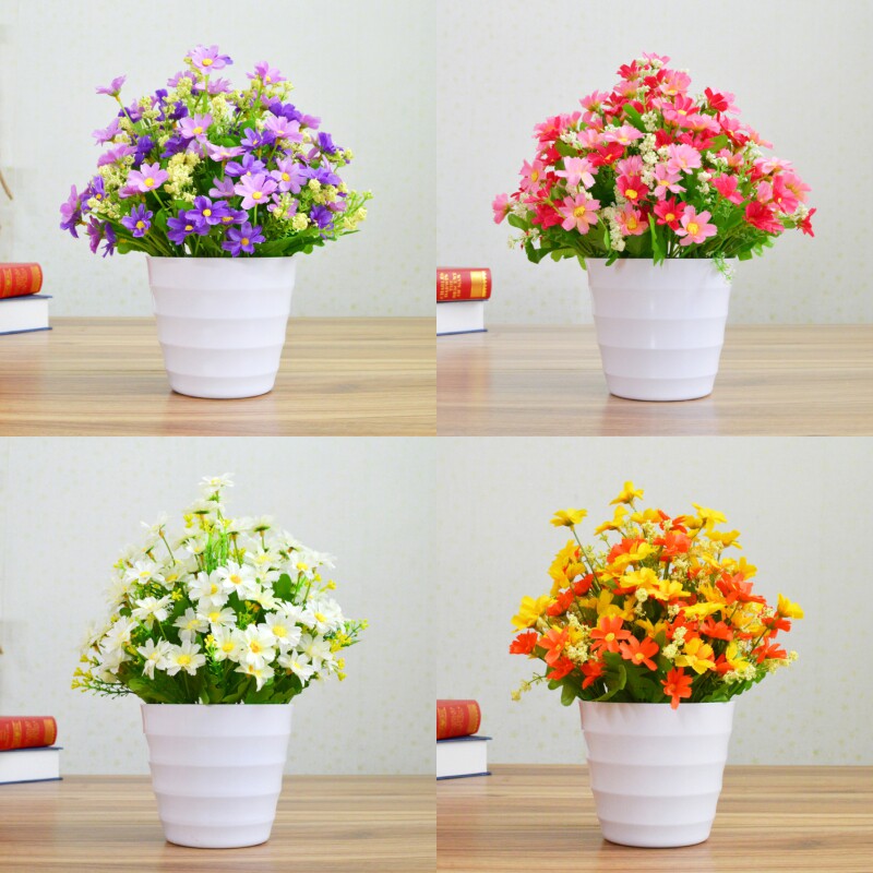 Emulated florin bouquet dried flower bouquet plastic fake flower suit swinging piece furnishing living-room adornment small flower potted bonsai