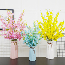 Fake flower dancing orchid simulation flower Nordic fake flower dry bouquet set home living room table TV cabinet decoration floral art