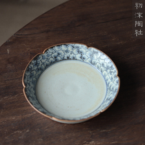 Chu Mo Pottery Society Jingdezhen Pu Yuntang hand-made blue and white ginkgo teapot tea tray Dry bubble table tray pot mat