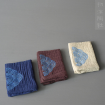 Chimo Tao She cotton linen embroidery tea towel absorbent tea table rag retro tea ceremony accessories
