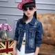 Quần áo cao bồi cho bé gái 5 mùa thu và mùa đông cho bé Áo len Hàn Quốc 7 bé gái Áo ngắn 9 Áo khoác denim trẻ em lớn quần áo trẻ em nam