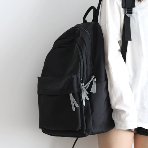 Черный универсальный вместительный и большой рюкзак, ранец, сумка через плечо, для средней школы, подходит для студента, надевается на плечо