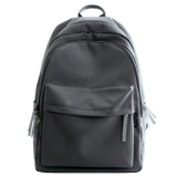 Черный универсальный вместительный и большой рюкзак, ранец, сумка через плечо, для средней школы, подходит для студента, надевается на плечо