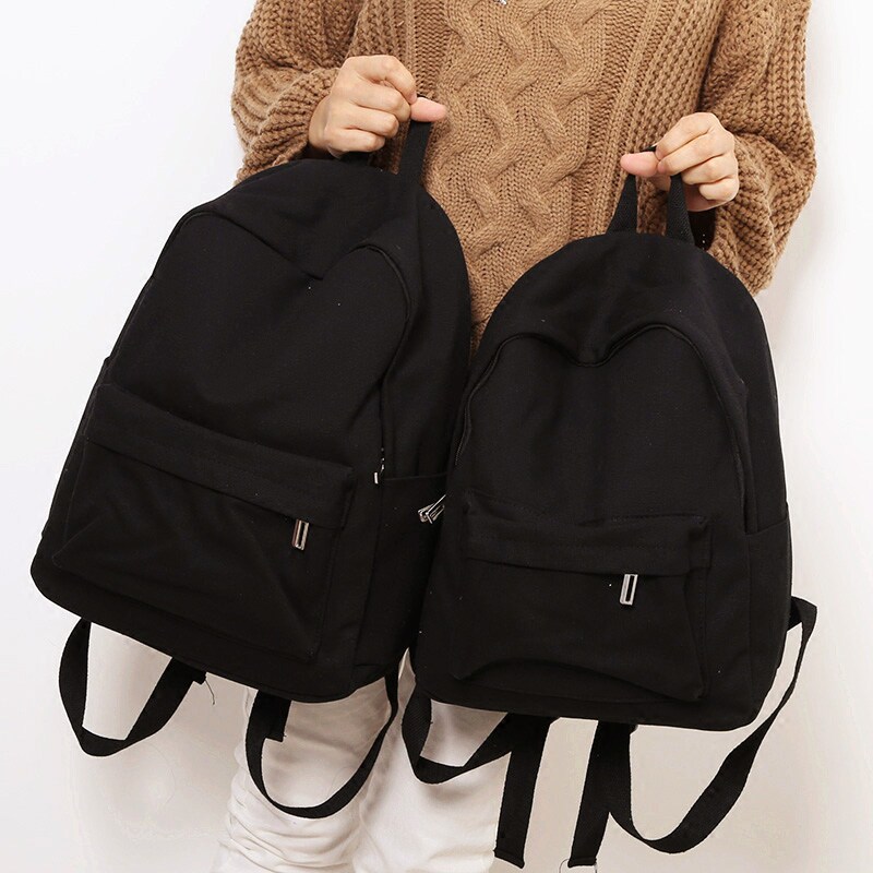 Size Pure Color Canvas Bag boy Double shoulder bag Female Korean version High school student Double shoulder bag High school student Jane about 100 lap