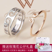 Kho báu tối cao chặt chẽ nhẫn đôi bạc sterling mô hình một cặp Goku Nhật Bản phong cách sang trọng ánh sáng trên đôi nhẫn hai trong một màu đỏ