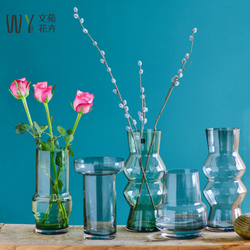 Nordic ins minimalist transparent hydropony floral gold Ge creative flower arrangement bottle living room table face soft adornment light lavish