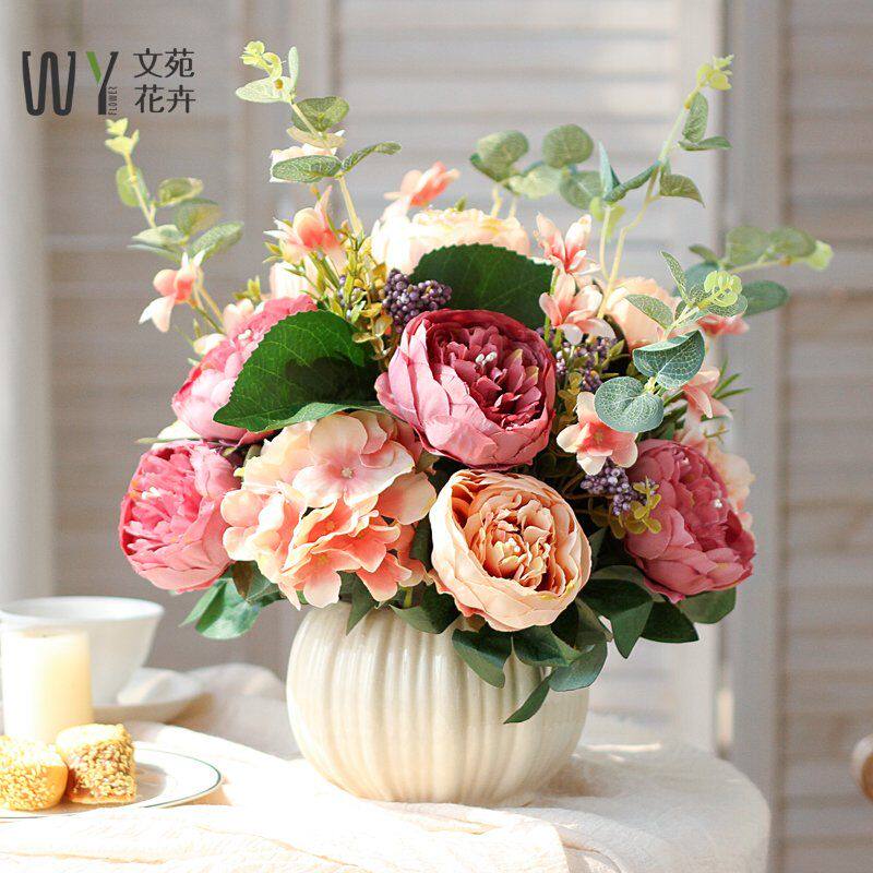 Table emulation floral floral floral floral decoration floral silk flower suit vase swing piece furnishing living-room home flower