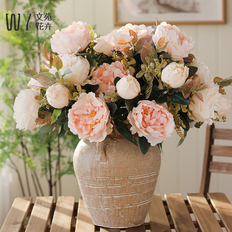 Simulation 11 Head Mudan Flower Flower Flower Flower Flower Flowers Fake Flowers decoration Flower Living Room Flower Bouquet Indoor Table Flower Floral Floral Swing Piece