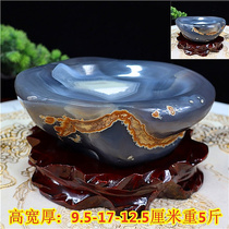 Fine agate cornucopia rough stone chalcedony ornaments strange stone rough stone natural stone with base