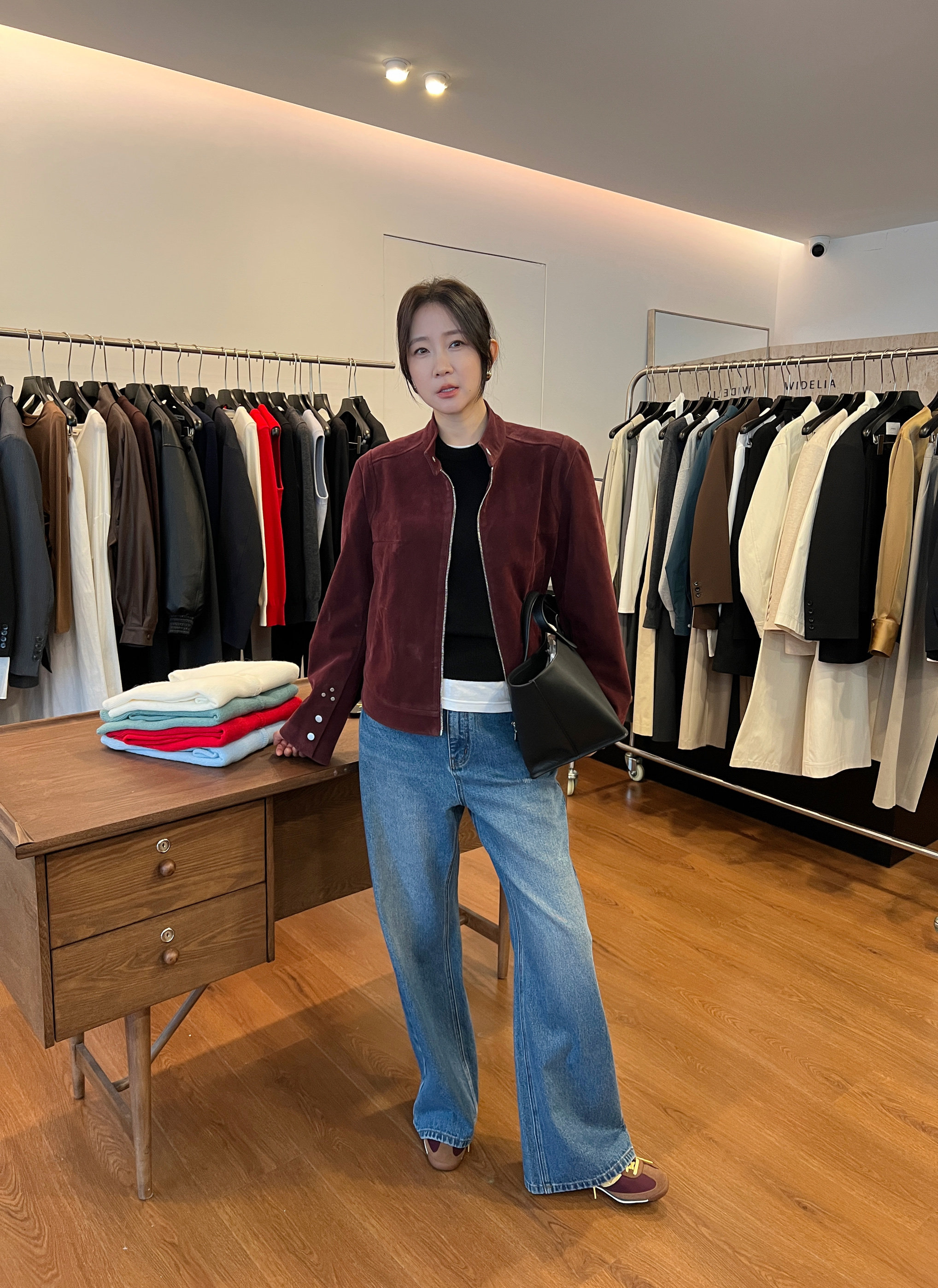 WIDELIA2025 стройнящие джинсы с завышенной талией женские летние свободные широкие брюки