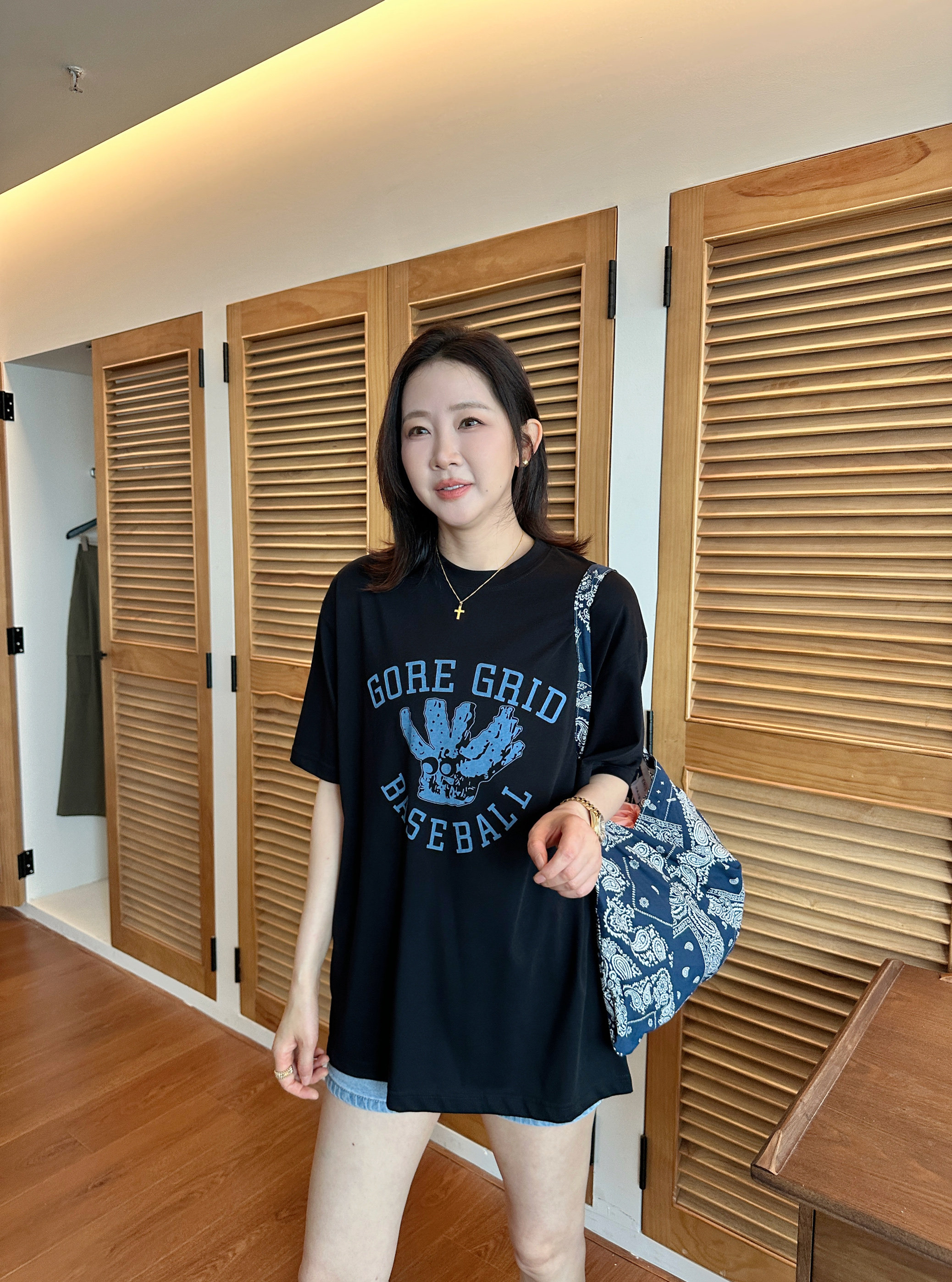 widelia2025 летняя новинка винтажная футболка с принтом круглый вырез свободная повседневная с коротким рукавом женская