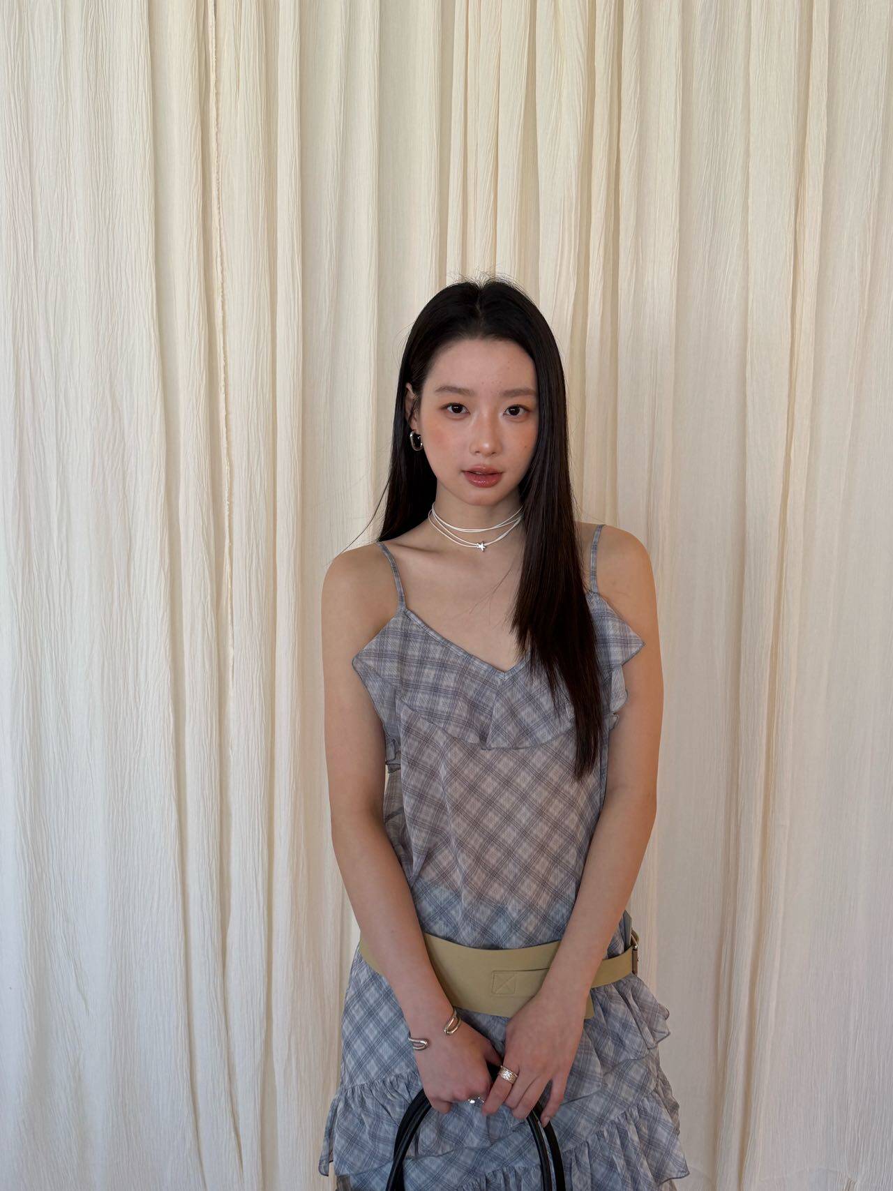 waitmore дизайнерское асимметричное многослойное клетчатое платье-сарафан с кружевом женское весна-лето корейский стиль