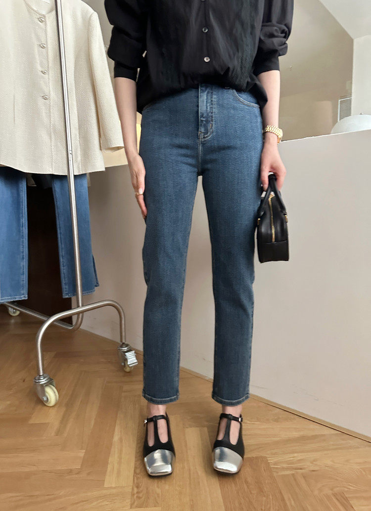 widelia женские укороченные стройнящие универсальные прямые брюки осень-зима 2026 высокая талия эластичные джинсы дудочки W05