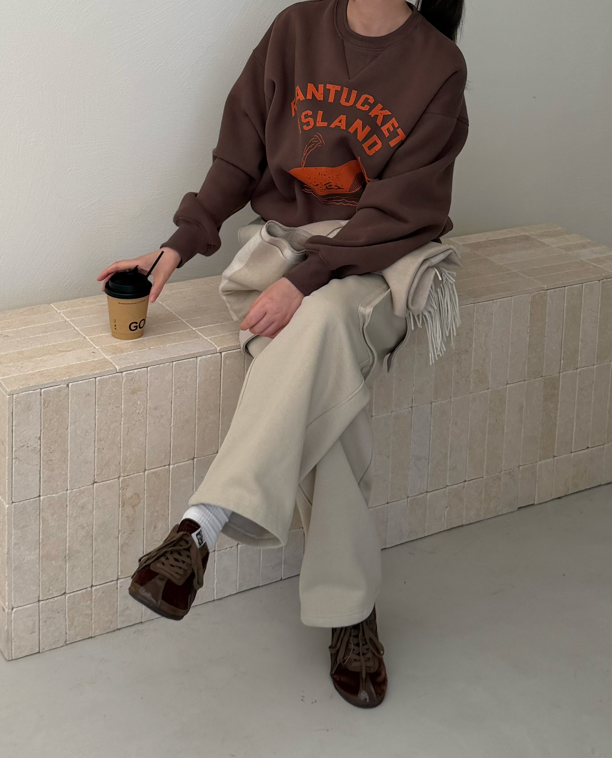 WIDELIA свитшот осень-зима 2025 корейский стиль свободный универсальный повседневный с флисом