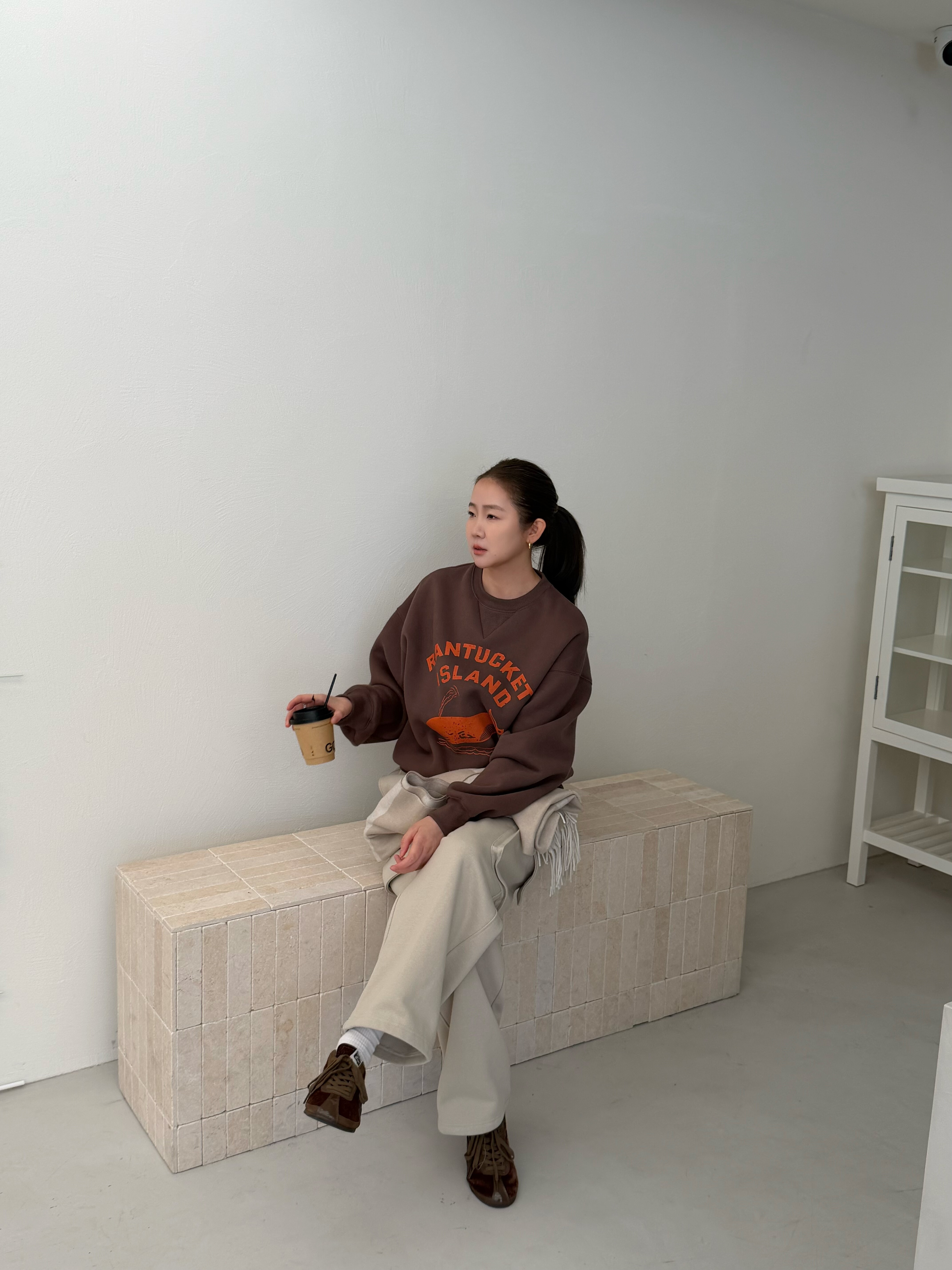 WIDELIA свитшот осень-зима 2025 корейский стиль свободный универсальный повседневный с флисом