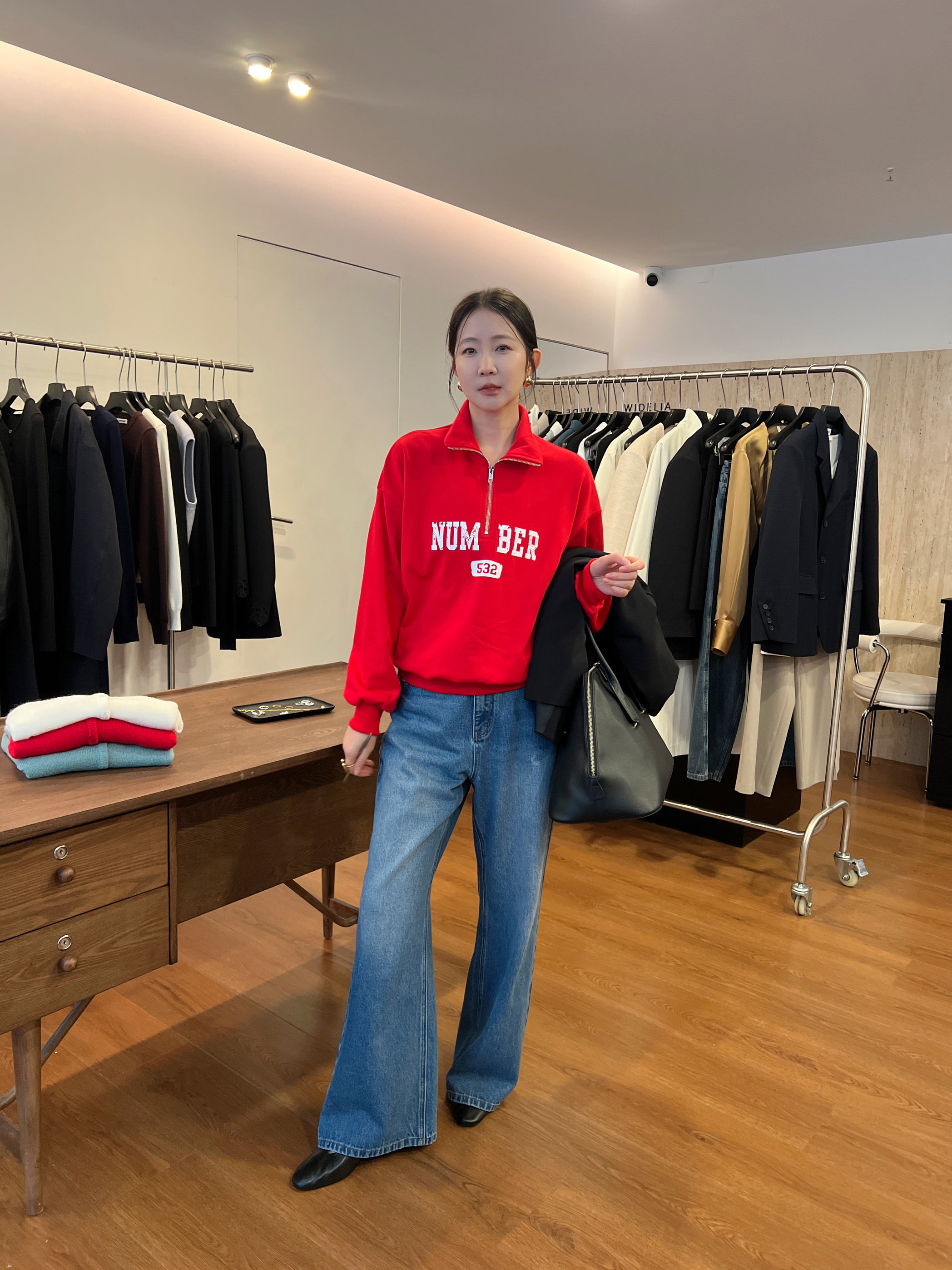 WIDELIA2025 стройнящие джинсы с завышенной талией женские летние свободные широкие брюки