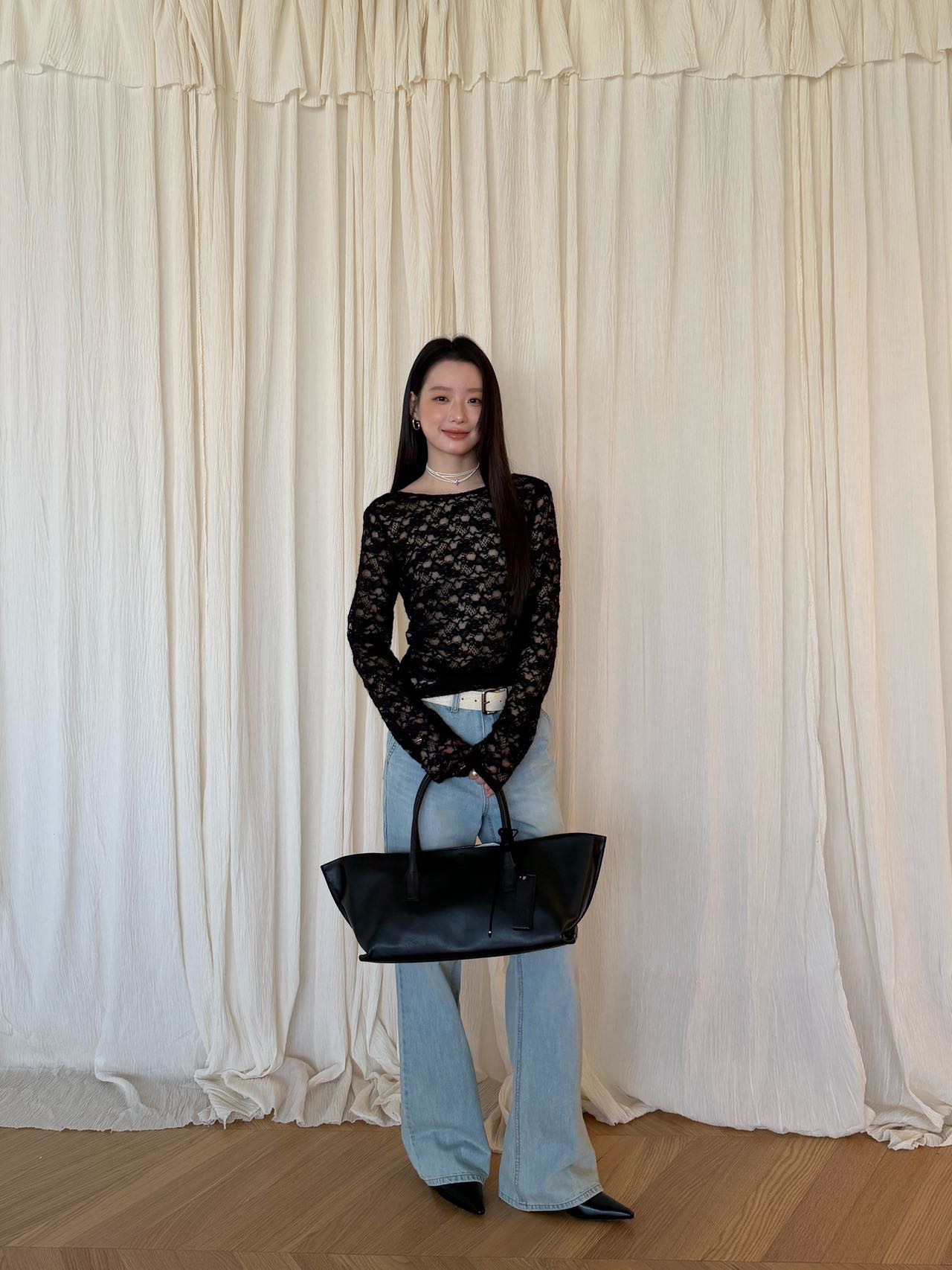 waitmore 2026 весенняя новинка корейский стиль универсальная блузка с длинным рукавом двусторонняя кружевная приталенная