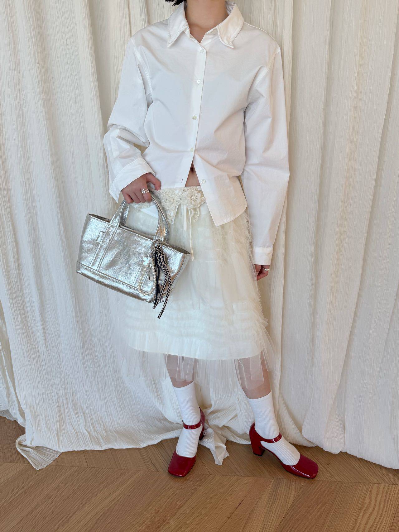 waitmore Многослойная фатиновая юбка-миди с высокой талией, весна-лето 2026