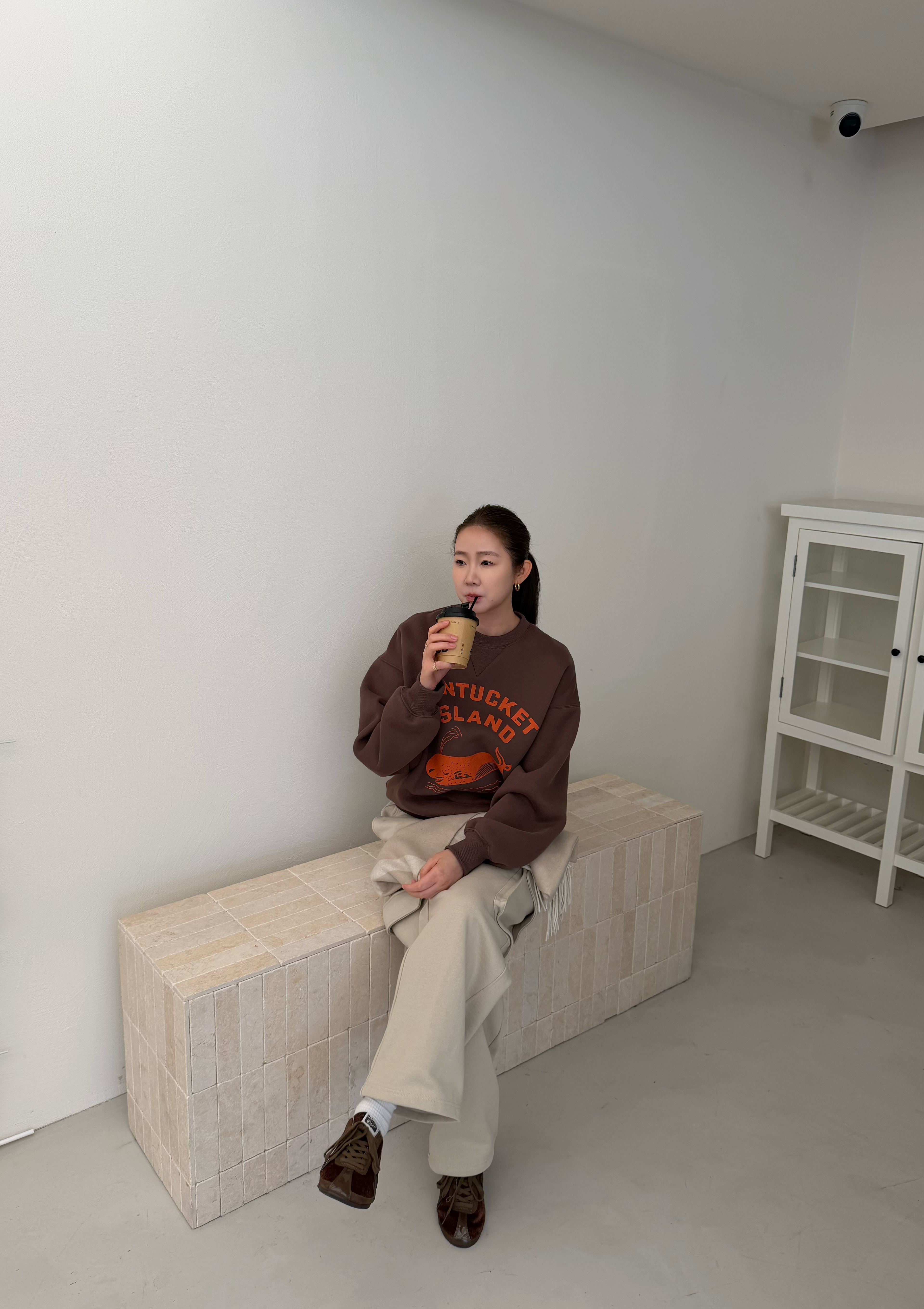 WIDELIA свитшот осень-зима 2025 корейский стиль свободный универсальный повседневный с флисом