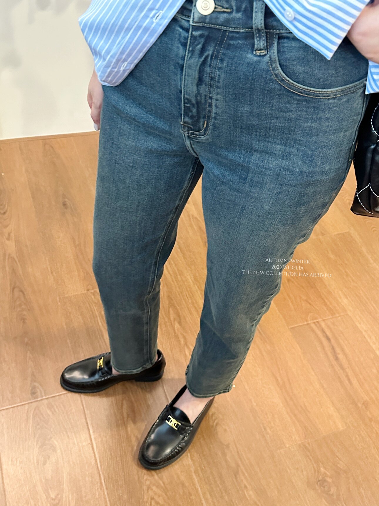 widelia женские укороченные стройнящие универсальные прямые брюки осень-зима 2026 высокая талия эластичные джинсы дудочки W05