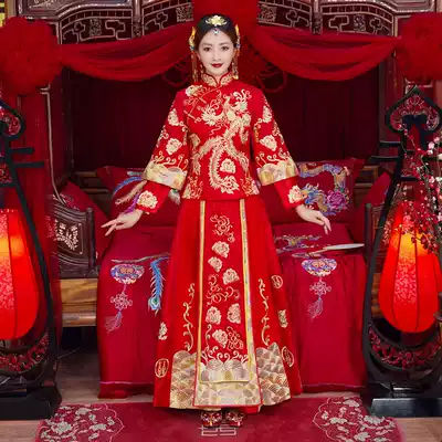 Rental 2021 star with the same Chinese dress Tang suit Groom Xiuhe suit dragon and phoenix hanging dragon and phoenix hanging toast suit Tang