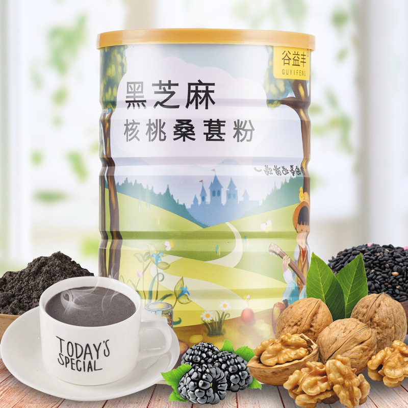 Familiar black sesame walnut black bean powder ready-to-eat three nutritional breakfast food lazy food black rice mulberry powder