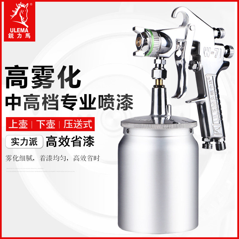 Sharp Force Horse Press Type Pneumatic Paint Spray Gun W71S-77G Car Furniture Sheet Metal Sheet Gold Emulsion Paint Spray Gun Tool-Taobao
