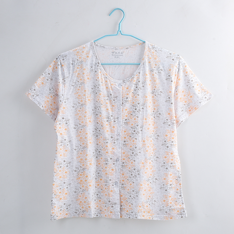 Áo len mùa hè đan nửa tay áo vest cotton bà già cặp tay áo ngắn mẹ chồng phục vụ nhà áo nâng ngực