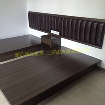 Guangzhou hotel hotel board furniture big bed room standard room full set of sofa coffee table single double soft bag bed customization
