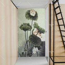 New mosaic mural TV background wall glass puzzle entrance hall hand-cut custom courtyard