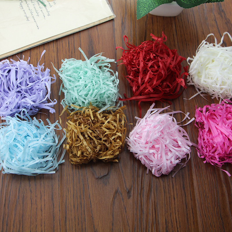 100 gr Raffi Grass Cotton Paper Shredned Paper Silk Gift Box Fill Ornament Gift Box Delight box Decorative Supplies Paper Silk