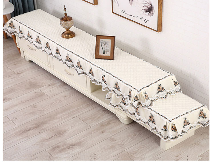 TV cabinet tablecloth dust cover lace fabric TV cabinet mat rectangular European tablecloth shoe cabinet bedside cabinet cover curtain