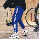 Quần hip hop nam mùa thu gió phiên bản Hàn Quốc của xu hướng lỏng lẻo chàng trai thể thao quần bf gió giản dị quần sọc caro