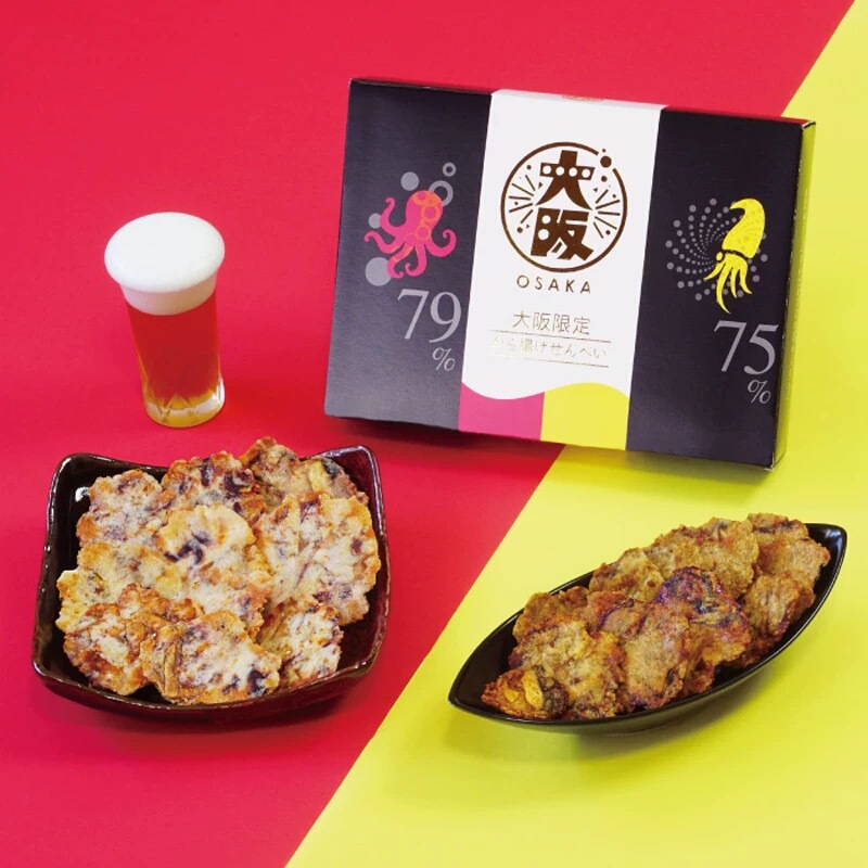 Japan's Echizen Seafood Club Hokuriku Limited Edition Fried Octopus Sweet Shrimp Senbei Pancake Shrimp Chips Gift Box Snacks