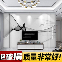 Bamboo and wood fiber integrated wallboard Custom TV background wallboard Decorative painting living room modern simple Chinese wallboard