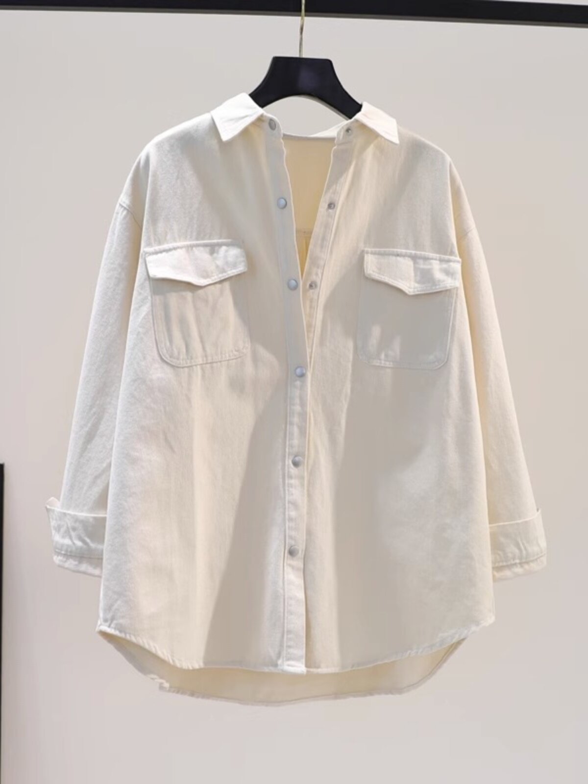 Brand Counter Cut Label Foreign Trade Sanding Washed Cotton Shirt