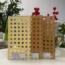 Customized 3 3 4 4 laminated bamboo and rattan tempered glass screen furniture hotel partition decoration laminated bamboo woven art glass